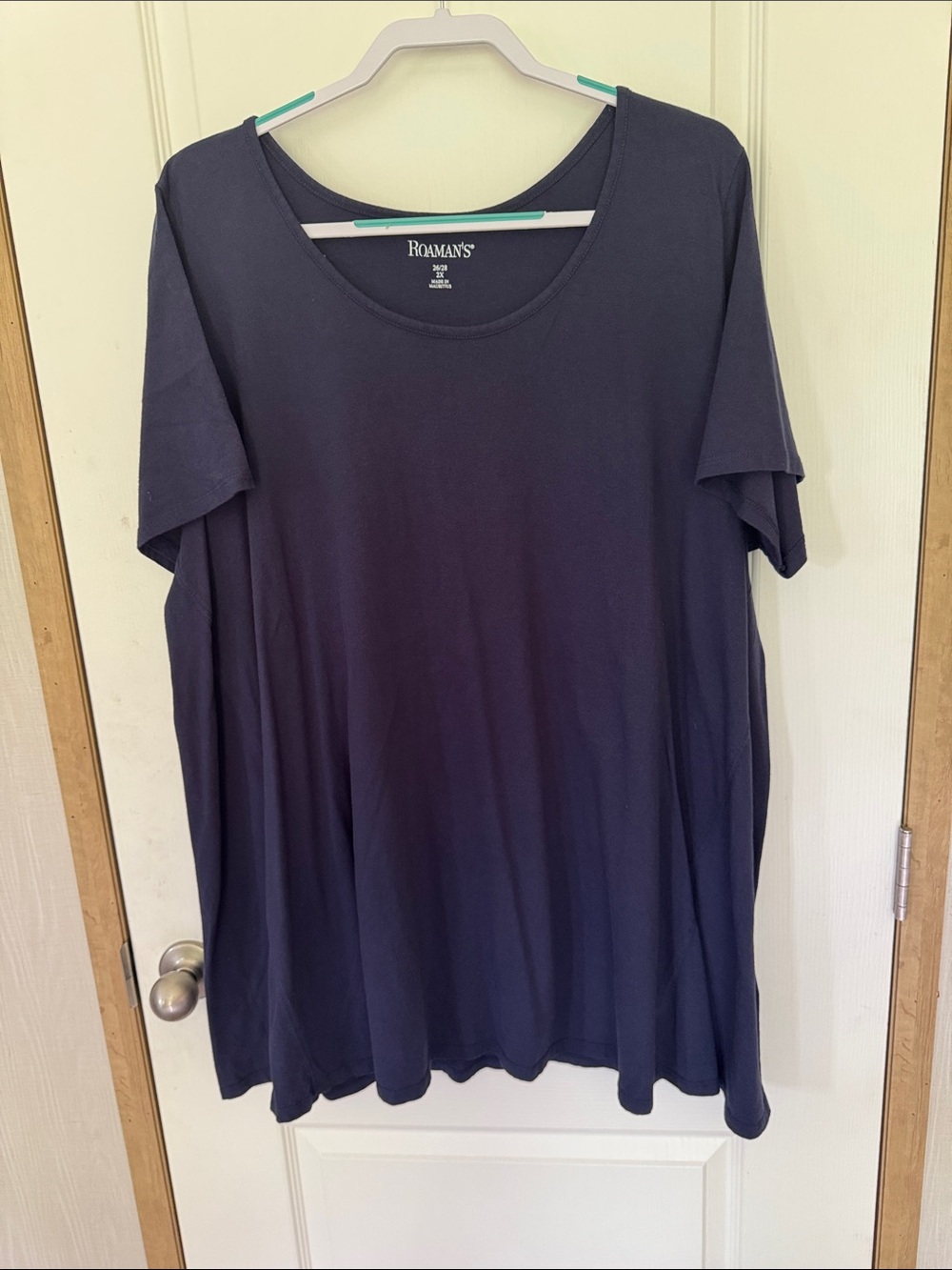 Roaman's Deep Navy Scoop Neck Short Sleeve Tee